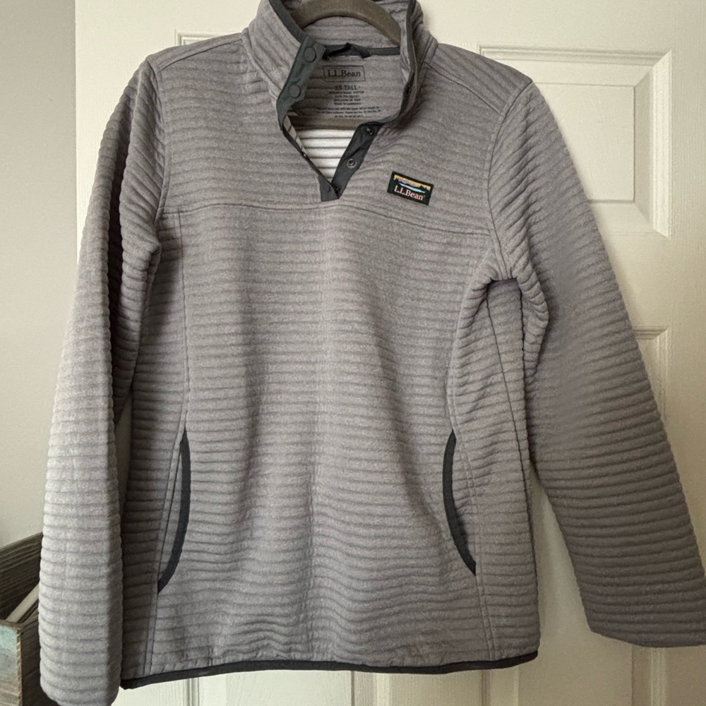 L.L. Bean Gray Striped Pullover